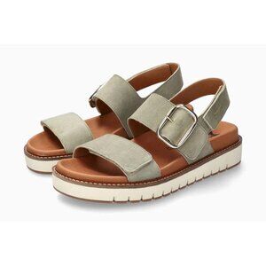 Mephisto Womens Belona Leather Strap Sandal - Light Khaki NEW